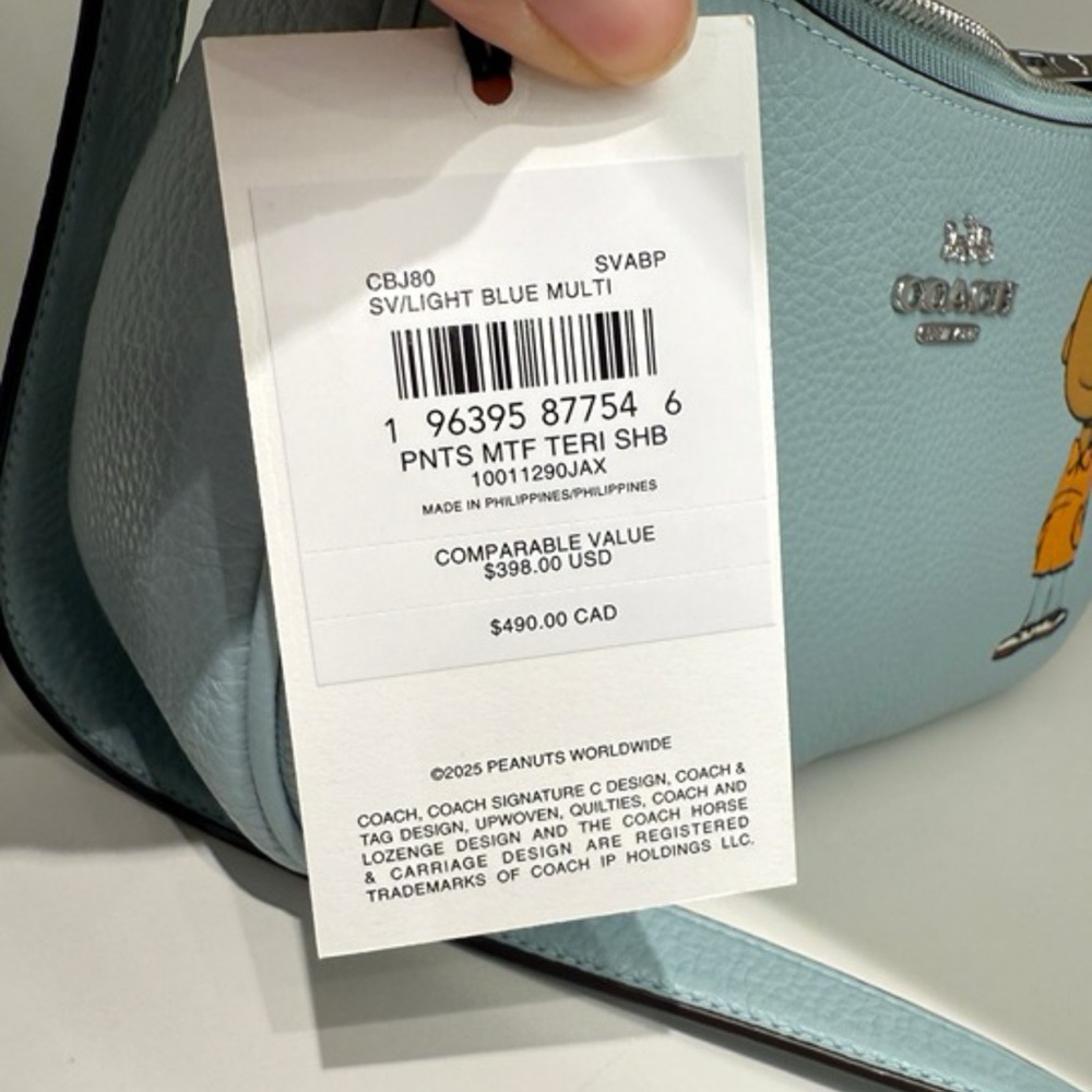 Coach X Peanuts Teri Shoulder Bag With Franklin CBJ80 Authentic - Picture 6 of 8